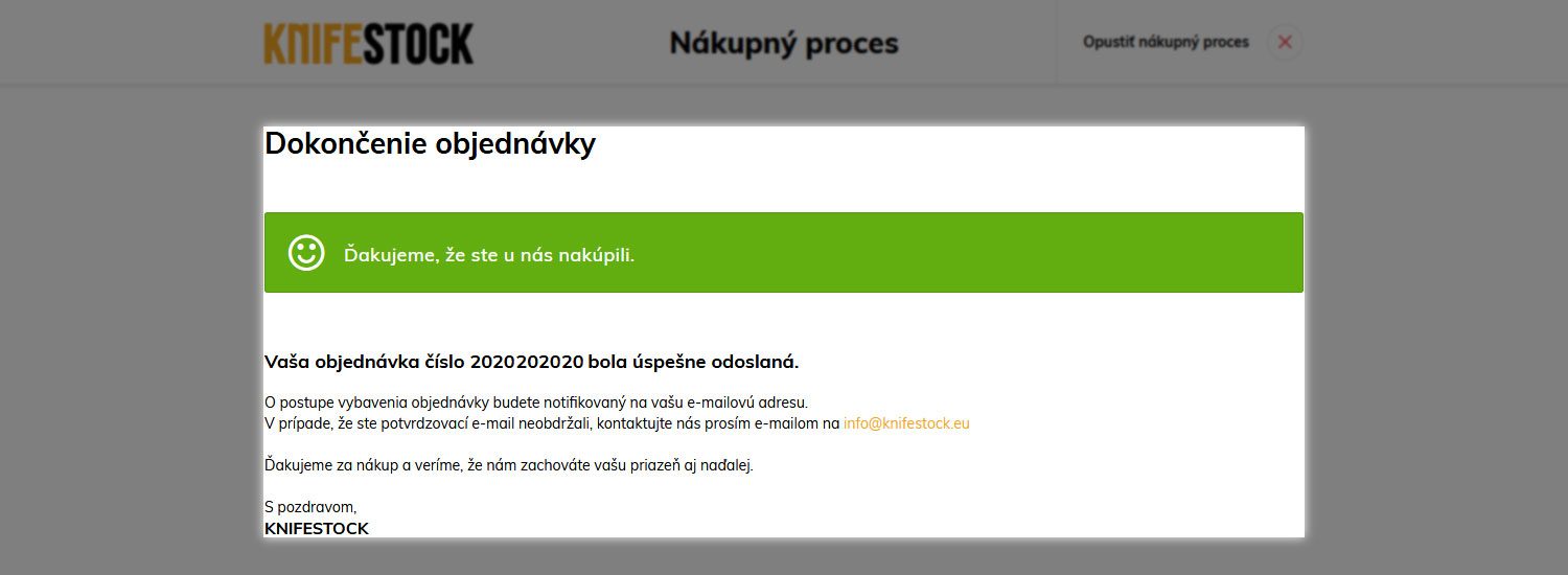 navod ako nakupovat na knifestock.eu - email