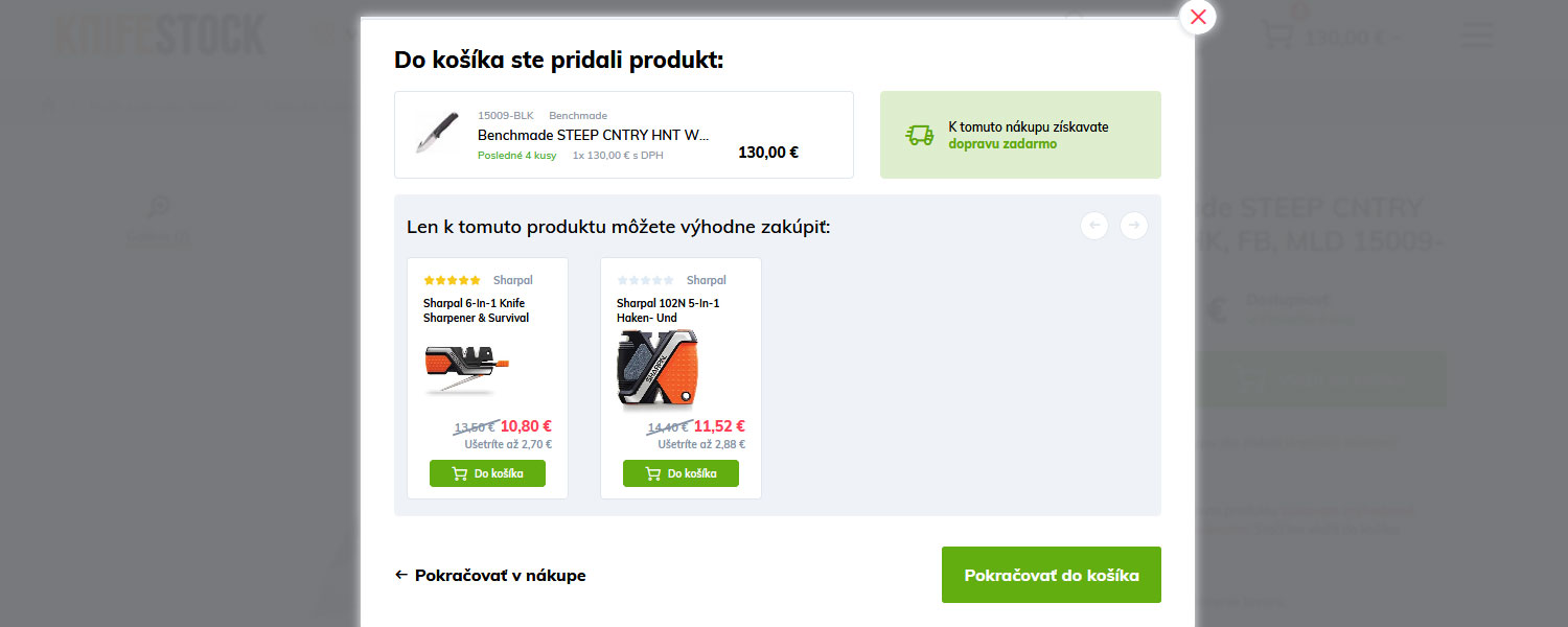 navod ako nakupovat na knifestock.eu - produkt kombinacie
